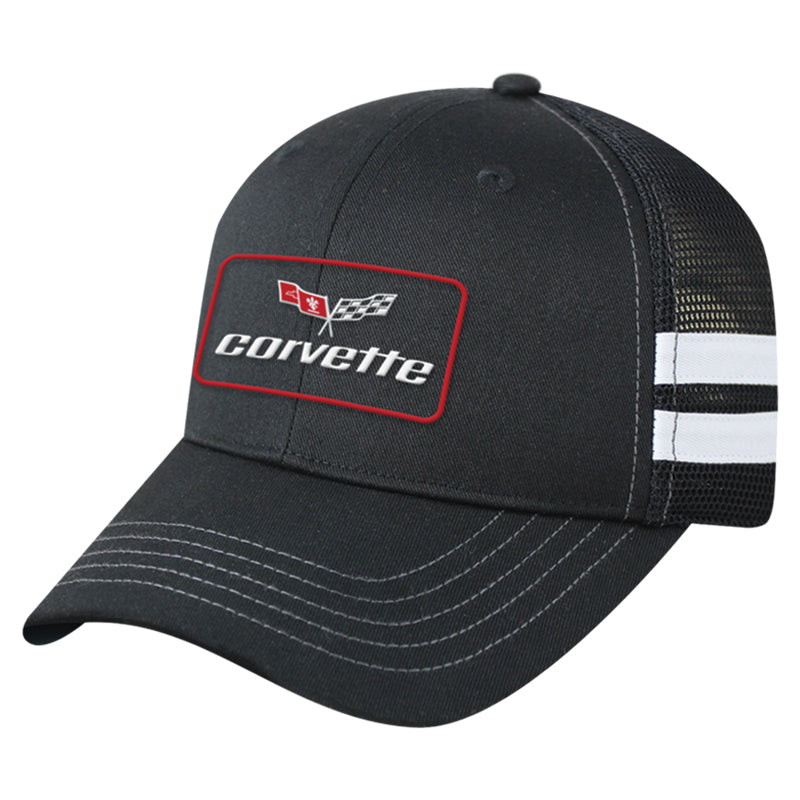 Corvette Checker & Stripe Mesh Snap Cap