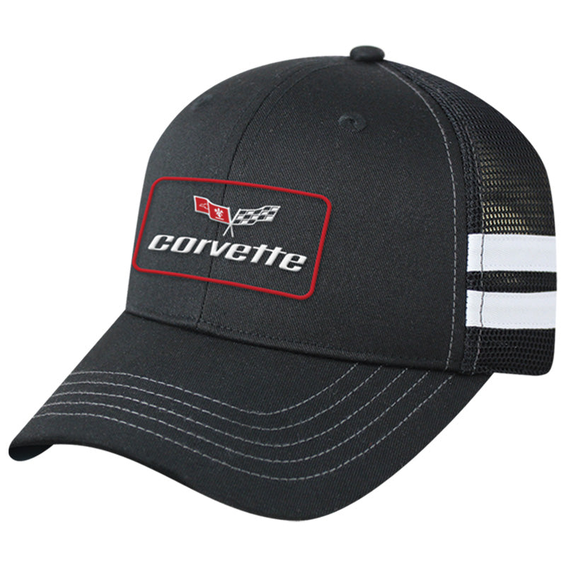 Corvette Checker & Stripe Mesh Snap Cap