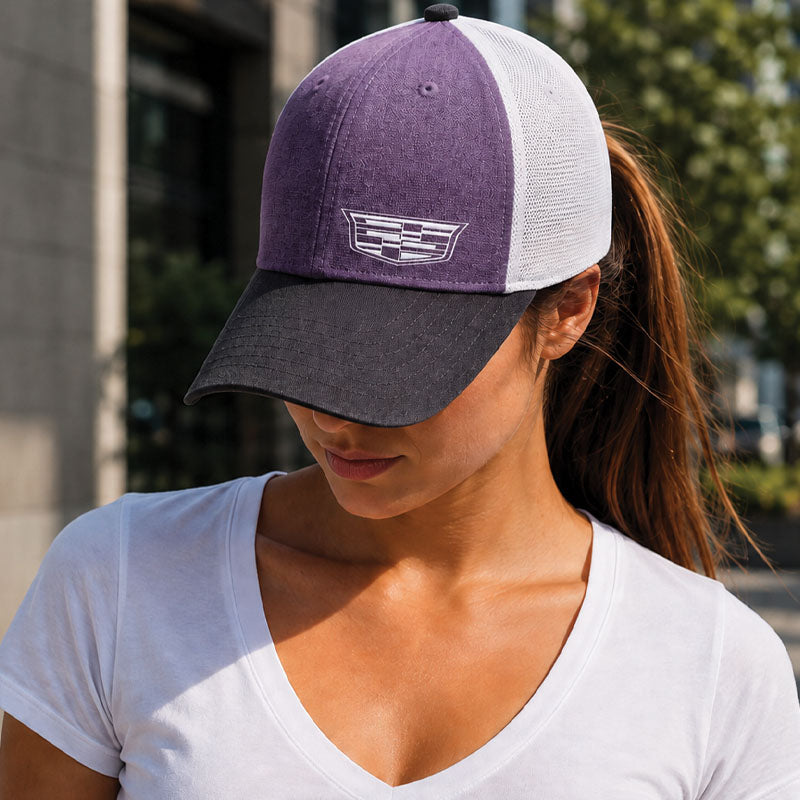 Ladies Off-set Badge Mesh Snap Cap